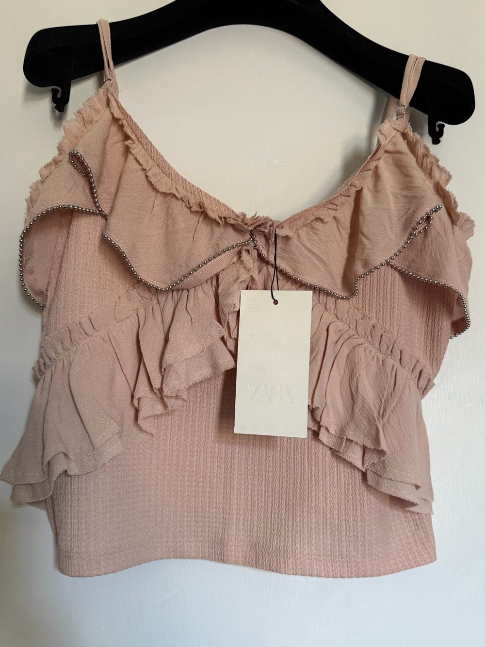Zara Dusty Rose Ruffle Camisole size M